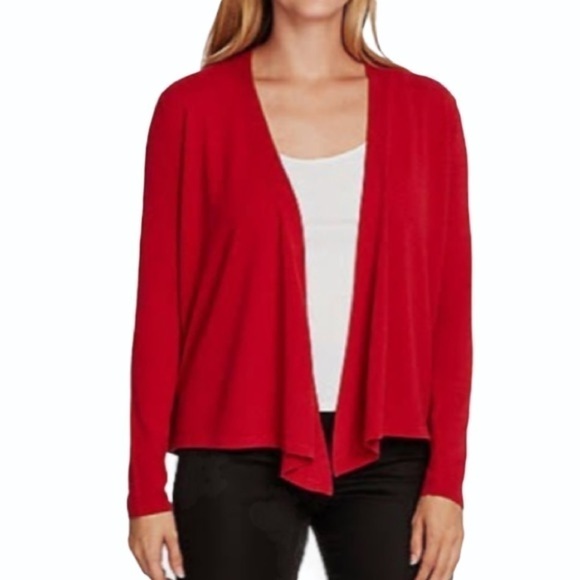 Cyrus Open Front Hi-Low Cardigan Red Medium - Picture 1 of 8